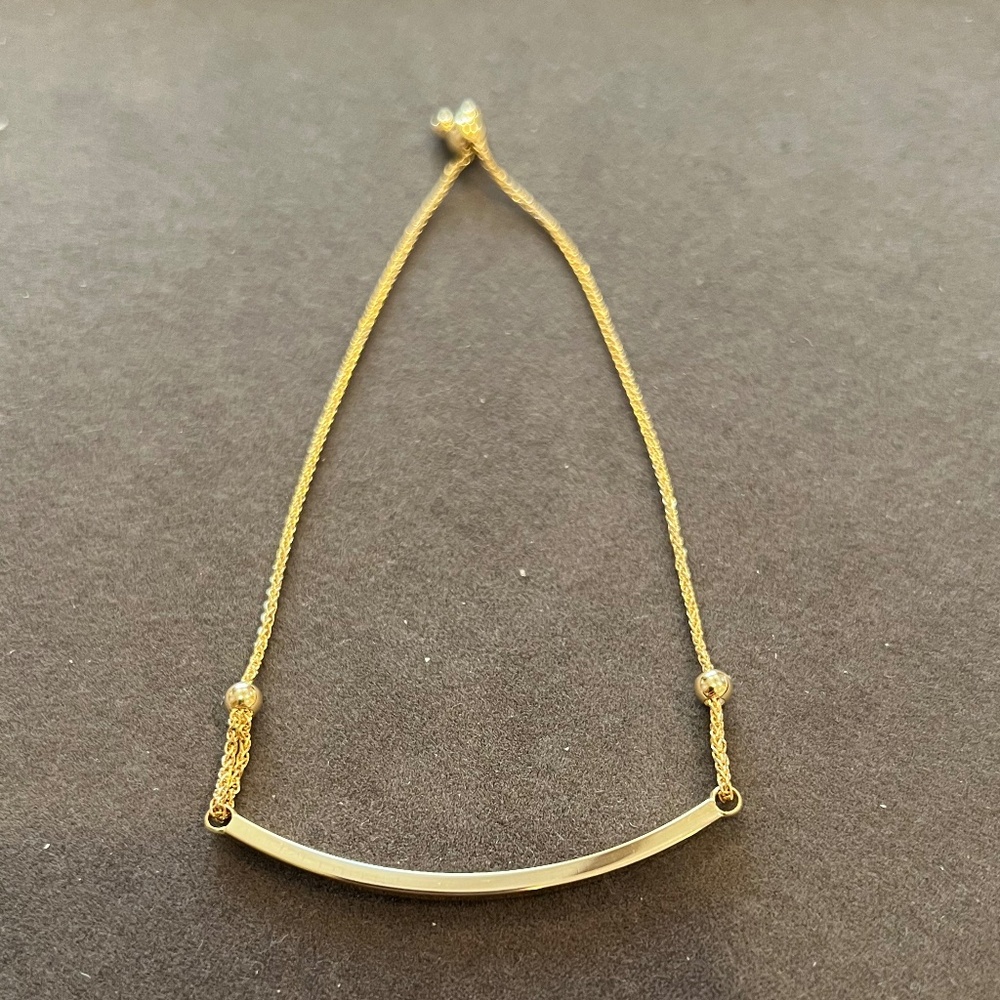 10k Gold Curved Bar Bolo Tie Bracelet